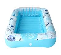 Inflatable Pool Lounger Bed, 185x115x25cm PVC Sunbathing Lounge with Cup Holder and Starfish Design, Tanning Float, Outdoor Swimming Pool Accessory, Summers Relaxation