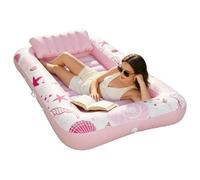 Inflatable Pool Lounger, Comfortable Tanning Lounger with Cup Holder, Durable PVC Sunbathing Bed Lounge with Ergonomic Design, Lightweight Floating Air Mattress with Built-In Drink Holder, Adults