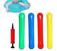 Inflatable Pool Noodle, 4 Piece Water Float Toy Set, Lightweight Floating Swim Sticks, Durable Pool Party Accessories | Fun Floating Support For River Lake Beach Party Vacation Weekend Gathering Use