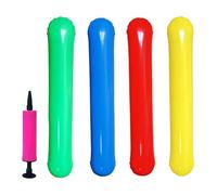 Inflatable Pool Noodle,4-piece Water Floats Toys with Air Pump,Blow Up Pool Swimming Noodles - for Beach Party Vacation Holiday Weekend Gathering River Lake