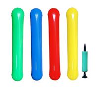 Inflatable Pool Noodle Set, 4-Piece PVC Water Floats with Air Pump, Fun Pool Sticks for River, Lake, Beach, Party, Vacation, Holiday, Weekend Use