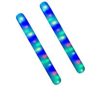 Inflatable Pool Noodles, 2 x Blow-Up PVC Floating Tubes, Built-in Shiny Colorful Lights, Giant Water Toys for Swimming, Beach, Lake, Pool Party, Outdoor Fun