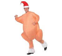 Adulti Natale Gonfiabile Arrosto Turchia Festive Cena Divertente Beige Costume