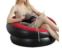 Inflatable Sofa Chair, Blow up Chairs Lazy Couch, 31.1x31.1x16.54 Inches Textured Flocking & Camping Furniture, Portable Seating for Movie Night Bedroom Living Room Dorms Outdoor Indoor and Garden