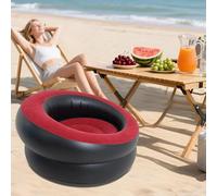 Inflatable Sofa Chair, Blow Up Lounge Seat, Textured Flocking with Backrest Support for Bedroom Living Room Dorms Movie Nights Camping Garden Indoor Outdoor Comfort Setup