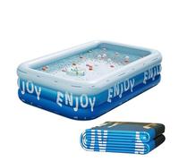 Inflatable Swimming Pool - Rectangular UV Resistant Blow Up Pool, Durable Water Tube | Ideal for Kids Adults Beach Summer Backyard Outdoor Activities Men Women Family Fun Use