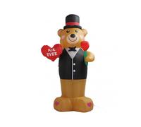 Inflatable Teddy Bear 210T Polyester Fiber 185CM IP44WaterproofwithLED Powerful Blower Blow Up Bear for Valentine's Day Decoration EU Plug 220â240