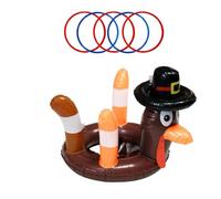 Inflatable Turkey Hat Toss Set - Interactive Thanksgiving Ring Game, Novelty Theme Park Activities, Fun Group Birthday Yard Competition | For Outdoor Team Building Autumn Festival Sports Day Lawn Play