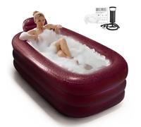 Inflatoast - Vasca da bagno gonfiabile per donne, con poggiatesta a cuscino - Vasca da bagno portatile pieghevole a libero posizionamento per idromassaggio caldo, elegante vasca da bagno interna per