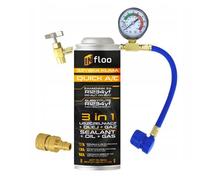 Infloo Quick A/C 3 in 1 - Refrigerante per condizionatore d'aria R1234yf, con manometro, tubo + olio + sigillante, per auto dal 2017