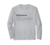 Influencer (Descrizione Divertente del Dizionario dei Social Media) Maglia a Manica