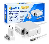 INFOELETTRONICA Alimentatore 60W compatibile con Apple MacBook Pro 13 A1278 MB990LL/A 2009-2012, MagSafe 1, Caricabatterie 16,5V 3,65A