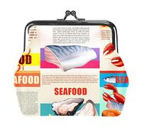 Infografica con testo e frutti di mare Portamonete Portamonete Portamonete Portamonete Regali per donna Bambini Portachiavi
