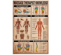 Infografiche di riferimento sui massaggi Targhe in metallo in metallo Terapista del massaggio Poster di lettura della conoscenza Sale massaggi Decorazioni per pareti della stanza Guida didattica per p