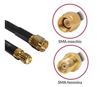 Informatica - Vari - Cavo Antenna Sma M/f A Basse Perdite 0,9m Nero