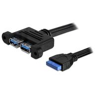 Informatica - Vari - Cavo Interno Usb3.2 19 Pin Femmina / 2x Usb A Femmina Da...