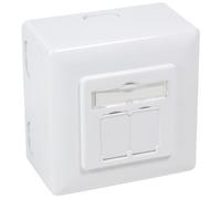 Informatica - Vari - Presa A Muro Esterna 2xrj45 Cat.6 Ftp Bianca Da Incasso