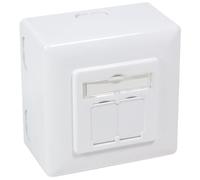 Informatica - Vari - Presa A Muro Esterna 2xrj45 Cat.6 Ftp Bianca Da Incasso