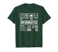 Informatico Programmatore Lavoro Maglietta, Uomo, Verde Foresta, L