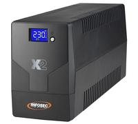 Infosec Gruppo di Continuità UPS X2 700VA LCD con 4 Prese IEC Nero