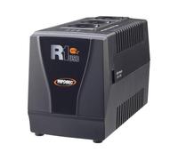 Infosec Regolatore automatico di tensione R1 USB 1000VA con 3 Prese Schuko Nero