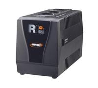 Infosec Regolatore automatico di tensione R1 USB 600VA con 3 Prese Schuko Nero