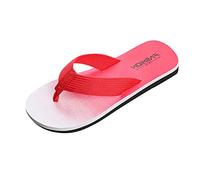 Infradito antiscivolo da uomo, ciabatte da bagno da uomo, infradito semplici, sandali da spiaggia alla moda, scarpe estive Comfy suola fissa Slides comode Sliders Bathroom, Colore: rosso, 43 EU