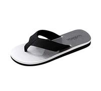 Infradito antiscivolo da uomo, ciabatte da bagno da uomo, infradito semplici, sandali da spiaggia alla moda, scarpe estive Comfy suola fissa Slides comode Sliders Bathroom, Nero , 40 EU