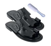 Infradito Antiscivolo Da Uomo, Sandali Correttivi Per Alluce Valgo Da Uomo Traspiranti In Pelle Estiva Casual, Regali Da Uomo Per La Festa Del Papà, Infradito Ortopediche Con Punta(Color:Black,Size:43