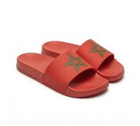 Infradito Bandiera Marocco Marocchino Unisex con Stella Verde Paletta Aperta in EVA Leggero Confortevole Antiscivolo Suola Imbottita Impermeabile Piscina Spiaggia Doccia Bagno, Spagna, 39 EU