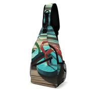 Infradito, borsa a tracolla, unisex, regolabile, piccola borsa per il trasporto per escursioni e viaggi