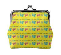 Infradito Calligrafia Scarpe da Spiaggia Portamonete, Piccolo Portafoglio per Uomini Donne Per Shopping E Gite Casual, nero, Taglia unica, Art Deco