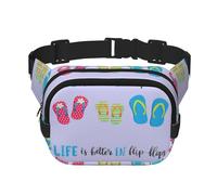 Infradito Calligrafia Scarpe da spiaggia stampa quadrata doppio strato funzionalità marsupio unisex Crossbody Pack Travel Workout, nero, taglia unica, Nero, One Size