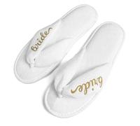 Infradito Ciabatte Sposa Matrimonio,Bianco Sposa Pantofole per Il Matrimonio Morbida Sposa per Essere Regali Pantofole Antiscivolo Matrimonio Flip Flop Pantofoles Nuziali con Suole 6mm per la Festa