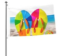 Infradito colorate Bandiera palla da spiaggia 0,6 x 0,9 m stampa su entrambi i lati bandiere da giardino bandiera da cortile per esterni bandiere per vacanze banner regalo con occhielli sfondo