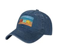 Infradito colorate con motivo palla da spiaggia, berretto da baseball atletico, nero, regolabile, adatto per sport e viaggi, blu navy, Taglia unica