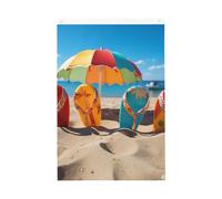Infradito colorate Pallone da spiaggia Bandiera da giardino di benvenuto 2 x 3 Ft Double Sided No Fade House Yard Flags Photo Sfondo Banner per Cortile Portico Prato Decorazione Esterna