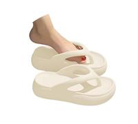 Infradito con cuscino per donne e uomini, pantofole antiscivolo da donna, pantofole super morbide, suola spessa in schiuma, sandali da bagno per doccia estivi e spiaggia, bianco, 36.5 EU