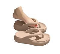 Infradito con cuscino per donne e uomini, pantofole antiscivolo da donna, pantofole super morbide, suola spessa in schiuma, sandali da bagno per doccia estivi e spiaggia, cachi, 37.5 EU