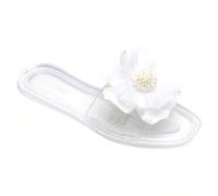 Infradito con suola piatta estivi con fiore decorativo È un tocco di freschezza e romanticismo, è la cosa più bella del mondo. È tutta una questione di fiori e di eleganza. È un sollievo quando si tra