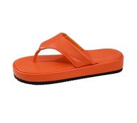 Infradito da donna con plateau, infradito da donna, morbide, leggere, comode, con suola testurizzata antiscivolo, multicolore, eleganti muli casual per le vacanze, Arancione, 40.5 EU