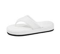 Infradito da donna con plateau, infradito da donna, morbide, leggere, comode, con suola testurizzata antiscivolo, multicolore, eleganti muli casual per le vacanze, bianco, 38 EU