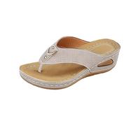 Infradito da donna con tacco basso e grosso, con zeppa, con clip, ortesi, infradito con suola morbida, scarpe da spiaggia, pantofole leggere e comode, sandali da passeggio antiscivolo per attività