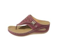 Infradito da donna con zeppa ortopedica premium correttore alluce valgo sandali supporto arco plantare infradito sandali estivi da spiaggia scarpe in pelle slip on walking slides, Viola, 41 EU