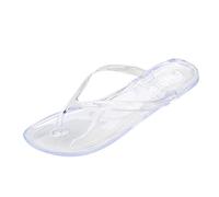 Infradito da donna, estive, trasparente, in gelatina, con base piatta, infradito, pantofole da doccia, per interni ed esterni, bianco, 40 EU
