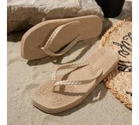 Infradito da donna in corda intrecciata con punta quadrata, sandali comodi da indossare, adatti per spiaggia, piscina, vacanza, uso casual interno ed esterno, estate CN36-37,CN38-39,CN40-41,CN42-43Col