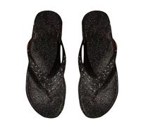 infradito da donna, infradito da donna, in argento, con strass, con punta aperta, casual, leggere, comode, antiscivolo, da spiaggia, Nero , 42 EU