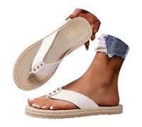 Infradito da donna, leggere, con supporto per l'arco del piede, comode ciabatte flip-on, colore bianco, sandali leggeri, da spiaggia, infradito estive, in pelle, per il tempo libero, estive, beige