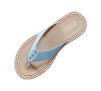 Infradito da donna, leggere, con supporto per l'arco del piede, comode ciabatte flip-on, colore bianco, sandali leggeri, da spiaggia, infradito estive, in pelle, per il tempo libero, estive, Celeste