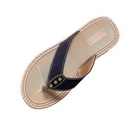 Infradito da donna, leggere, con supporto per l'arco del piede, comode ciabatte flip-on, colore bianco, sandali leggeri, da spiaggia, infradito estive, in pelle, per il tempo libero, estive, Nero , 41